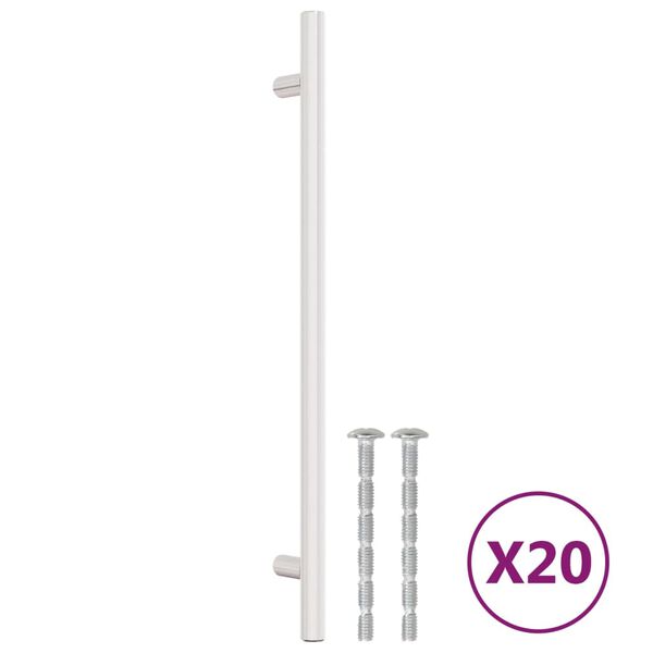vidaXL Poign&eacute;es d'armoire 20 pcs argent&eacute; 224 mm acier inoxydable