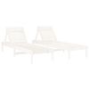 vidaXL Chaises longues lot de 2 avec table blanc bois massif de pin