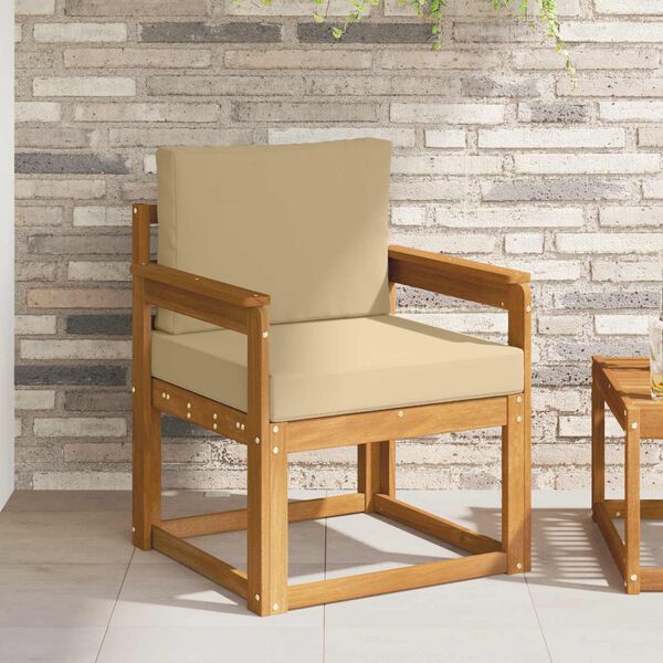 vidaXL Canap&eacute; d&rsquo;ext&eacute;rieur Bois d'acacia massif et polyester Naturel