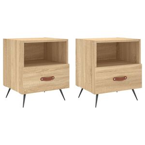 vidaXL Tables de chevet 2 pcs ch&ecirc;ne sonoma 40x35x47,5 cm