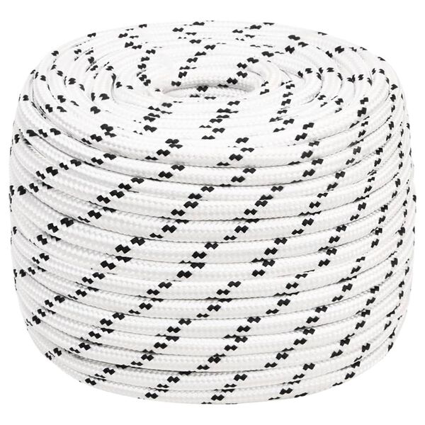 vidaXL Corde de bateau tressé Blanc 14 mmx250 m Polyester