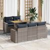 vidaXL Salon de jardin 6 pcs avec coussins gris r&eacute;sine tress&eacute;e