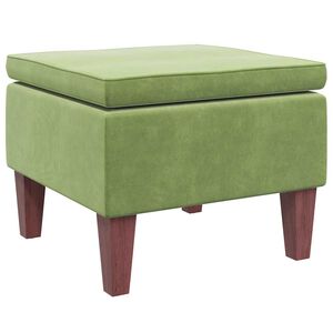 vidaXL Tabouret avec pieds en bois Vert clair Velours