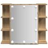 vidaXL Armoire &agrave; miroir avec LED ch&ecirc;ne artisanal 70x16,5x60 cm