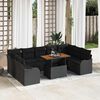 vidaXL Ensemble de canap&eacute; de jardin 10 pcs Noir Poly rotin