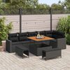vidaXL Ensemble de canap&eacute; de jardin avec coussin 11 pcs Noir polyrotin