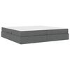 vidaXL Lit avec rangement et matelas Gris fonc&eacute; 200 x 200 cm Polyester