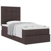 vidaXL Lit ottoman avec matelas marron fonc&eacute; 90x200 cm tissu
