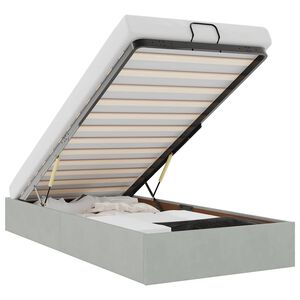 vidaXL Cadre de lit ottoman sans matelas gris clair 100x200 cm velours
