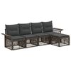 vidaXL Ensemble de canap&eacute; de jardin 5 pc Gris polyrotin