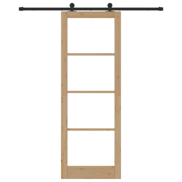 vidaXL Porte coulissante ORKDAL Naturel et Noir 83 x 232 cm