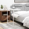 vidaXL Table d'appoint Blanc 55x35x66 cm Bois d'ing&eacute;nierie