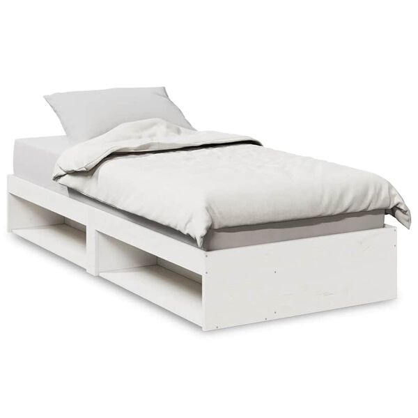 vidaXL Lit de jour sans matelas blanc 100x200 cm bois de pin massif