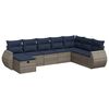 vidaXL Salon de jardin 8 pcs avec coussins gris r&eacute;sine tress&eacute;e