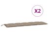 vidaXL Coussins de banc jardin lot de 2 taupe 180x50x7 cm tissu Oxford