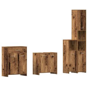 vidaXL Ensemble de meubles salle de bain 4 pcs bois d'ing&eacute;nierie