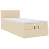 vidaXL Lit ottoman avec matelas cr&egrave;me 100x200 cm tissu