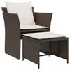 vidaXL Chaise de jardin avec tabouret marron r&eacute;sine tress&eacute;e