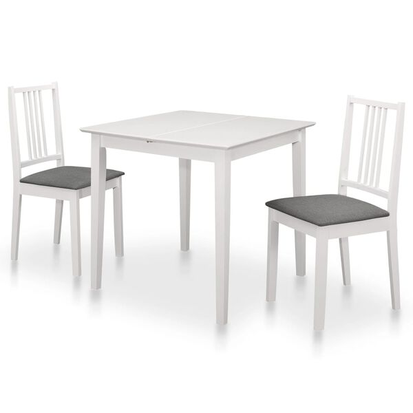 vidaXL Mobilier de salle &agrave; manger 3 pcs MDF Blanc
