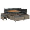 vidaXL Ensemble de canap&eacute; de jardin 8 pc Gris Poly rotin