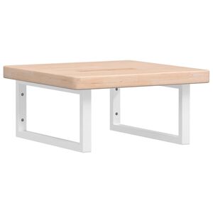 vidaXL &Eacute;tag&egrave;re de vasque murale acier et bois de ch&ecirc;ne massif