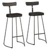 vidaXL Tabourets de bar lot de 2 noir 49x43x103cm bois manguier massif