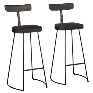 vidaXL Tabourets de bar lot de 2 noir 49x43x103cm bois manguier massif