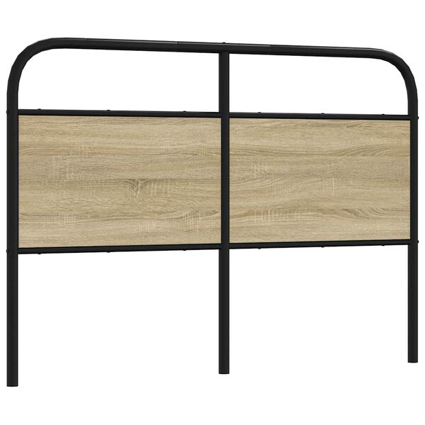 vidaXL T&ecirc;te de lit ch&ecirc;ne sonoma 120 cm acier et bois d'ing&eacute;nierie