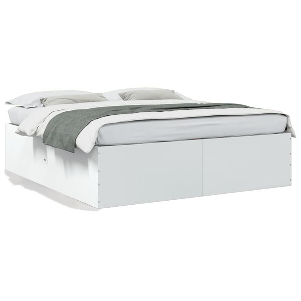 vidaXL Cadre de lit sans matelas blanc 180x200 cm
