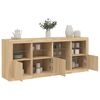 vidaXL Buffet avec lumières LED chêne sonoma 164x37x67 cm