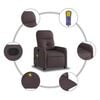 vidaXL Fauteuil de massage inclinable Marron fonc&eacute; Tissu