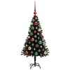 vidaXL Sapin de No&euml;l avec 150 LED avec support Noir 120 cm PVC