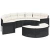 vidaXL Salon de jardin 3 pcs demi-rond noir r&eacute;sine tress&eacute;e
