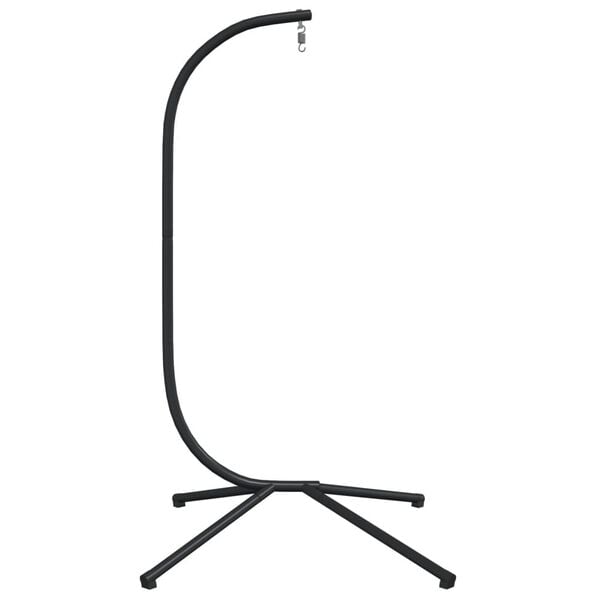 vidaXL Support de chaise suspendue en forme d'&oelig;uf sans panier noir acier