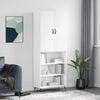 vidaXL Buffet haut Blanc 69,5x34x180 cm Bois d'ing&eacute;nierie