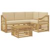 vidaXL Ensemble de canap&eacute;s d'ext&eacute;rieur 5 pcs Blanc et Beige