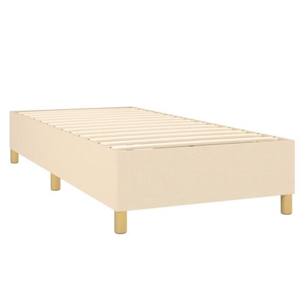 vidaXL Sommier &agrave; lattes de lit et matelas Cr&egrave;me 90x190 cm Tissu