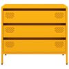 vidaXL Buffet jaune moutarde 68x39x58,5 cm acier lamin&eacute; &agrave; froid