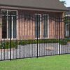 vidaXL Cl&ocirc;ture de jardin KAMPEN avec pointe en forme de lance, acier noir 240&nbsp;x&nbsp;175&nbsp;cm