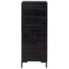 vidaXL Commode Noir 42x35x110 cm Bois de pin massif