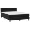 vidaXL Sommier &agrave; lattes de lit avec matelas noir 160x210 cm velours