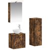 vidaXL Ensemble de mobilier de salle de bain 4 pcs Ch&ecirc;ne fum&eacute;