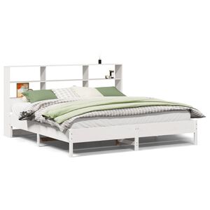 vidaXL Lit biblioth&egrave;que sans matelas blanc 180x200 cm bois pin massif