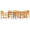 vidaXL Ensemble &agrave; manger de jardin 7 pcs Bois de teck solide
