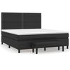 vidaXL Sommier &agrave; lattes de lit avec matelas Noir 180x200 cm Similicuir