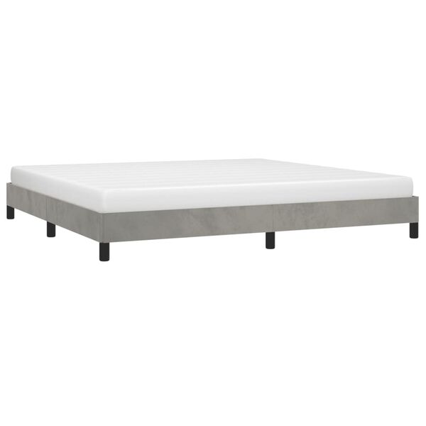 vidaXL Cadre de lit sans matelas gris clair 200x200 cm velours