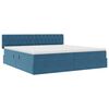 vidaXL Lit de Rangement avec matelas Bleu fonc&eacute; 200 x 200 cm Velours