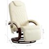 vidaXL Fauteuil de massage TV inclinable blanc cr&egrave;me similicuir