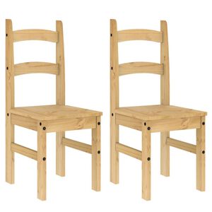 vidaXL Chaises &agrave; manger lot de 2 40x46x99 cm bois massif de pin