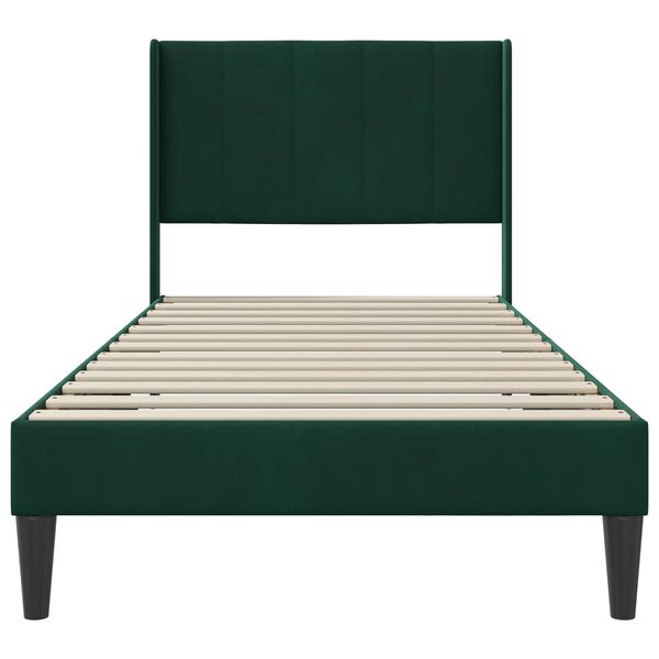 vidaXL Cadre de lit avec t&ecirc;te de lit Vert fonc&eacute; 80 x 200 cm Velours